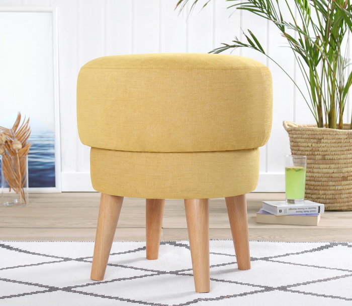 Atelier Del Sofa Puf de Lino Amarillo